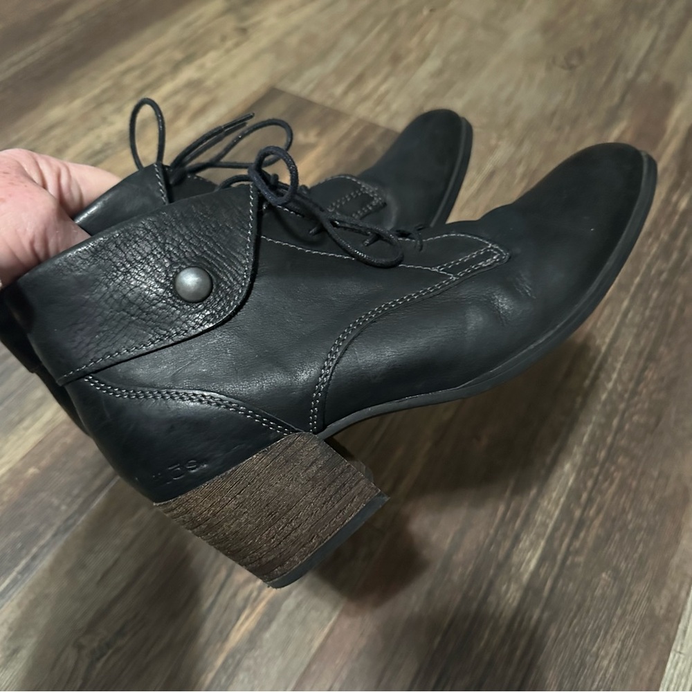 TAOS black lace up block heeled booties SCRIBE women's 40 9-9.5 Portugal